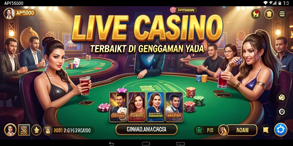 Tampilan gameplay Live Casino API5000 yang mendebarkan dan interaktif.
