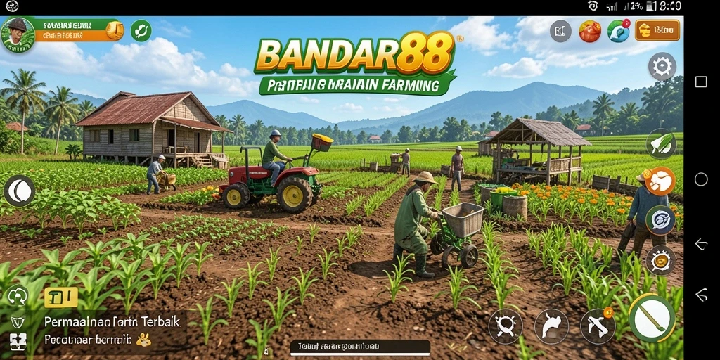 Tampilan gameplay seru di BANDAR88 dengan berbagai aktivitas pertanian.