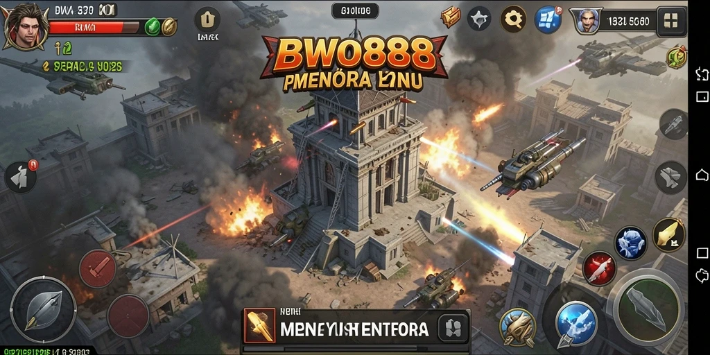 Tampilan gameplay seru di BWO888 dengan strategi menara yang canggih.