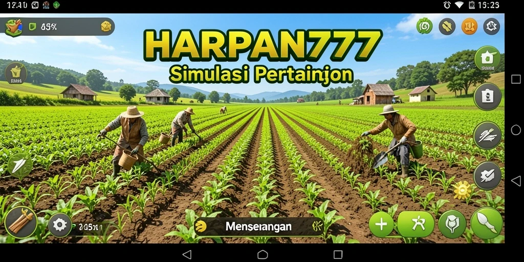 Tampilan gameplay menarik di HARAPAN777 saat bercocok tanam.