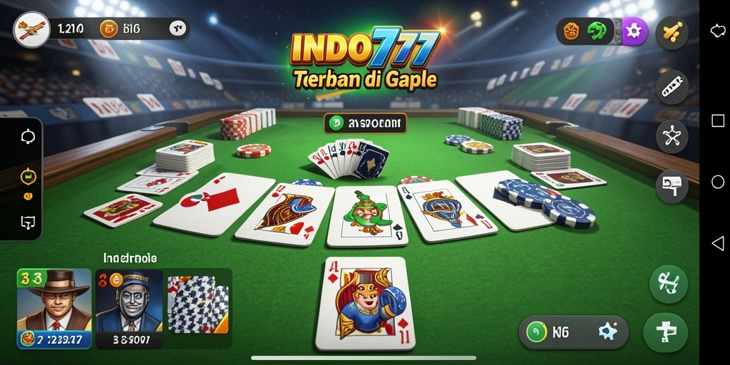 Tampilan gameplay seru dalam permainan Gaple INDO777.