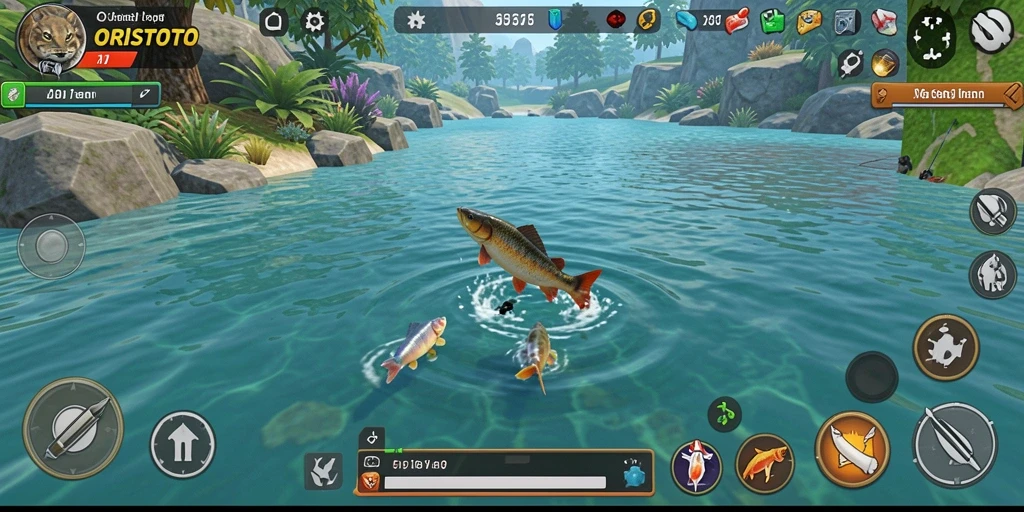 Tangkapan ikan besar dalam gameplay ORISTOTO yang menarik.