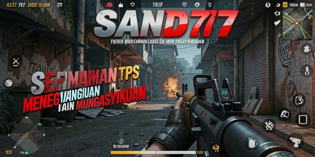 Tampilan aksi seru dalam SAND77 dengan karakter berjuang di medan perang.