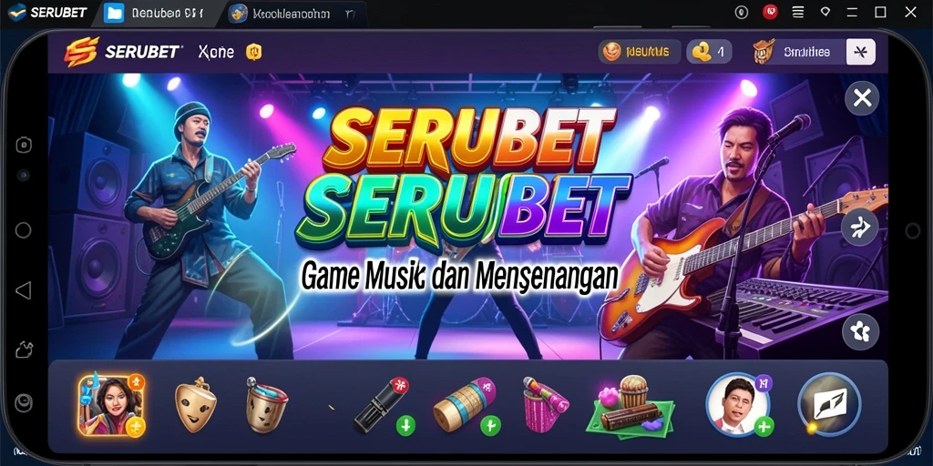 Tampilan menarik dari gameplay SERUBET yang menyuguhkan musik seru.